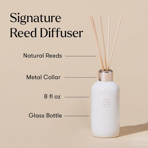 Capri Blue Volcano Reed Diffuser Set, Includes Reeds, Fragrance Oil, and Glass Bottle for Home Décor, Room Fresheners, White (8 Fl Oz)