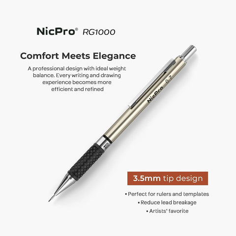 Nicpro 0.7 mm Art Mechanical Pencil Set in Storage Case, 3 PCS