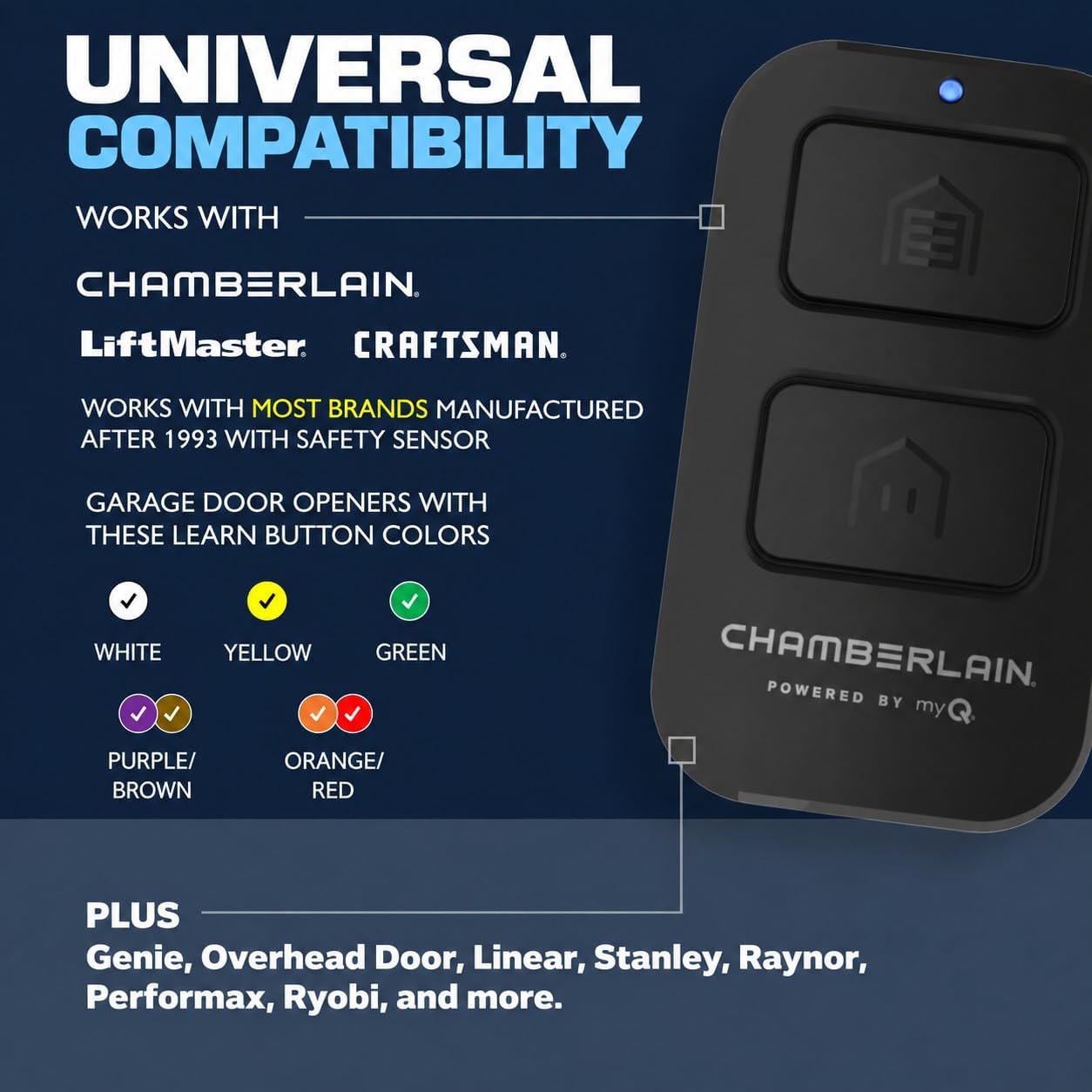 Chamberlain Genuine Universal myQ 2-Button Garage Door Opener Remote