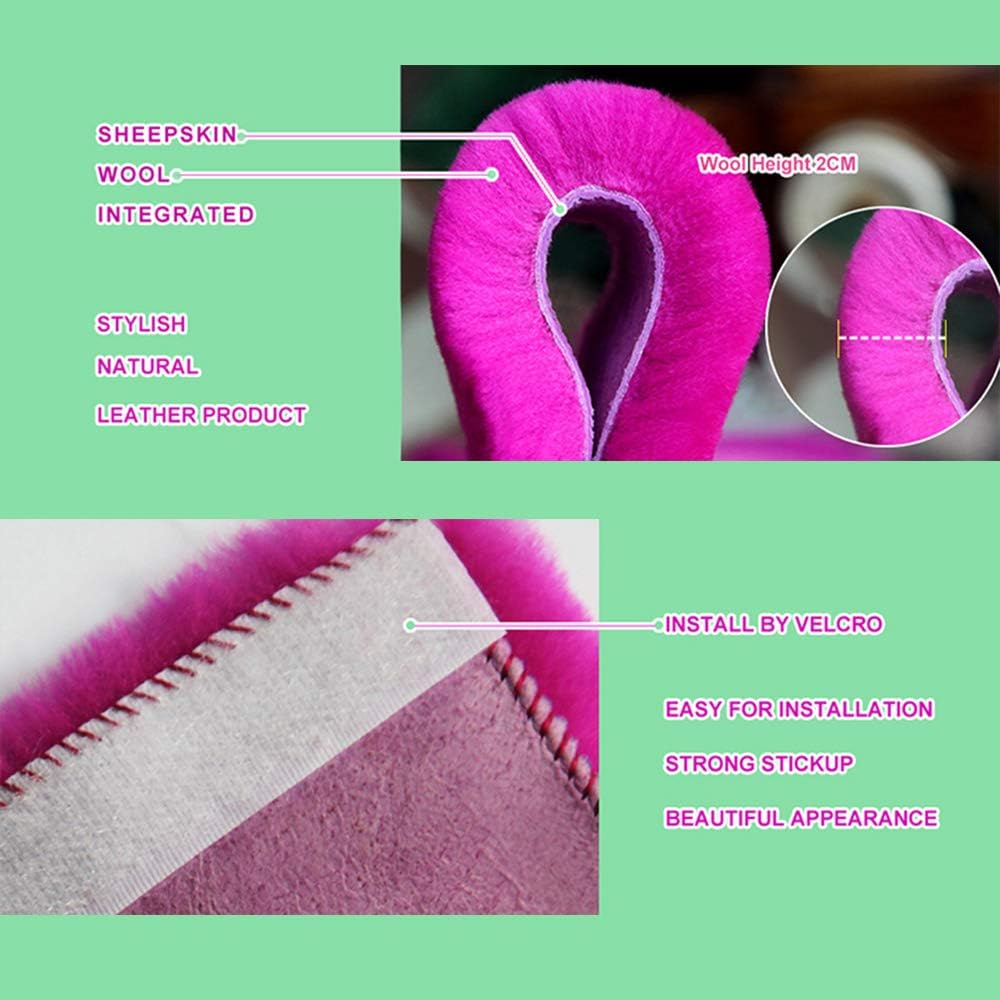 OGLAND 2 Pack Sheepskin Car Seat Belt Cover Pads | Wool Seatbelt Cushions