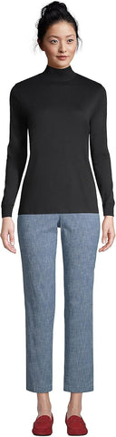 Lands' End Women's Cotton Mock Turtleneck