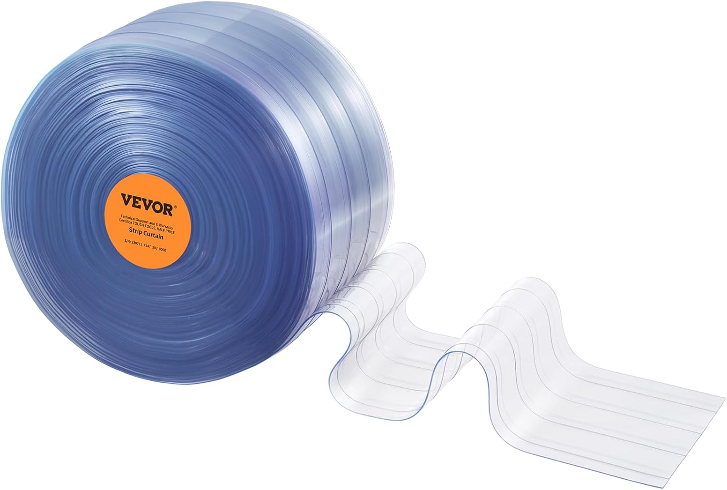 VEVOR Strip Door Curtain, 150' Length x 8" Width PVC Door Strip Bulk Roll, Walk in Freezer Cooler Curtain Strips for Supermarket, Garage, Warehouse, Pet Animal House，Commercial Entry Doors