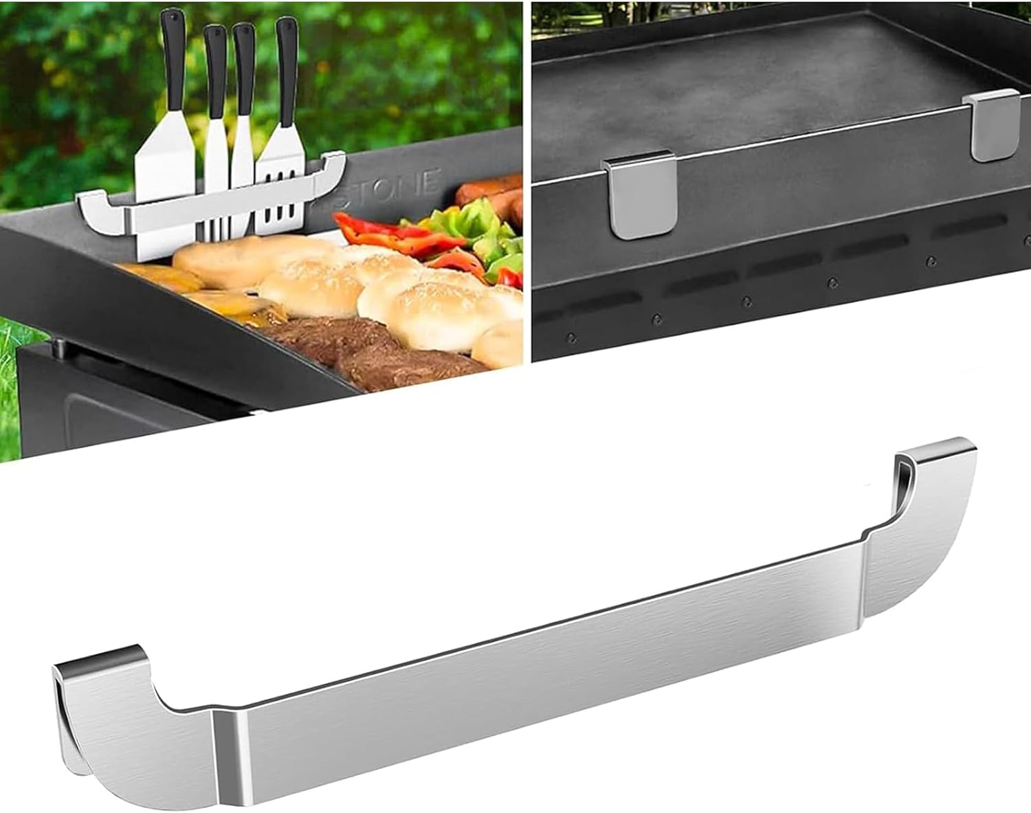 10 Inch Griddle Spatula Holder Magnetic Design, Stainless Steel Grill Barbecue Tool Rack, Griddle Accessories for Blackstone Flat Top Griddle and Other Grill Griddles (1 Pcs)