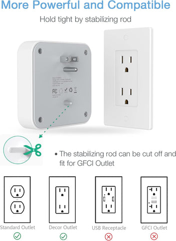 TESSAN Multi Plug Outlet Extender, Surge Protector Splitter