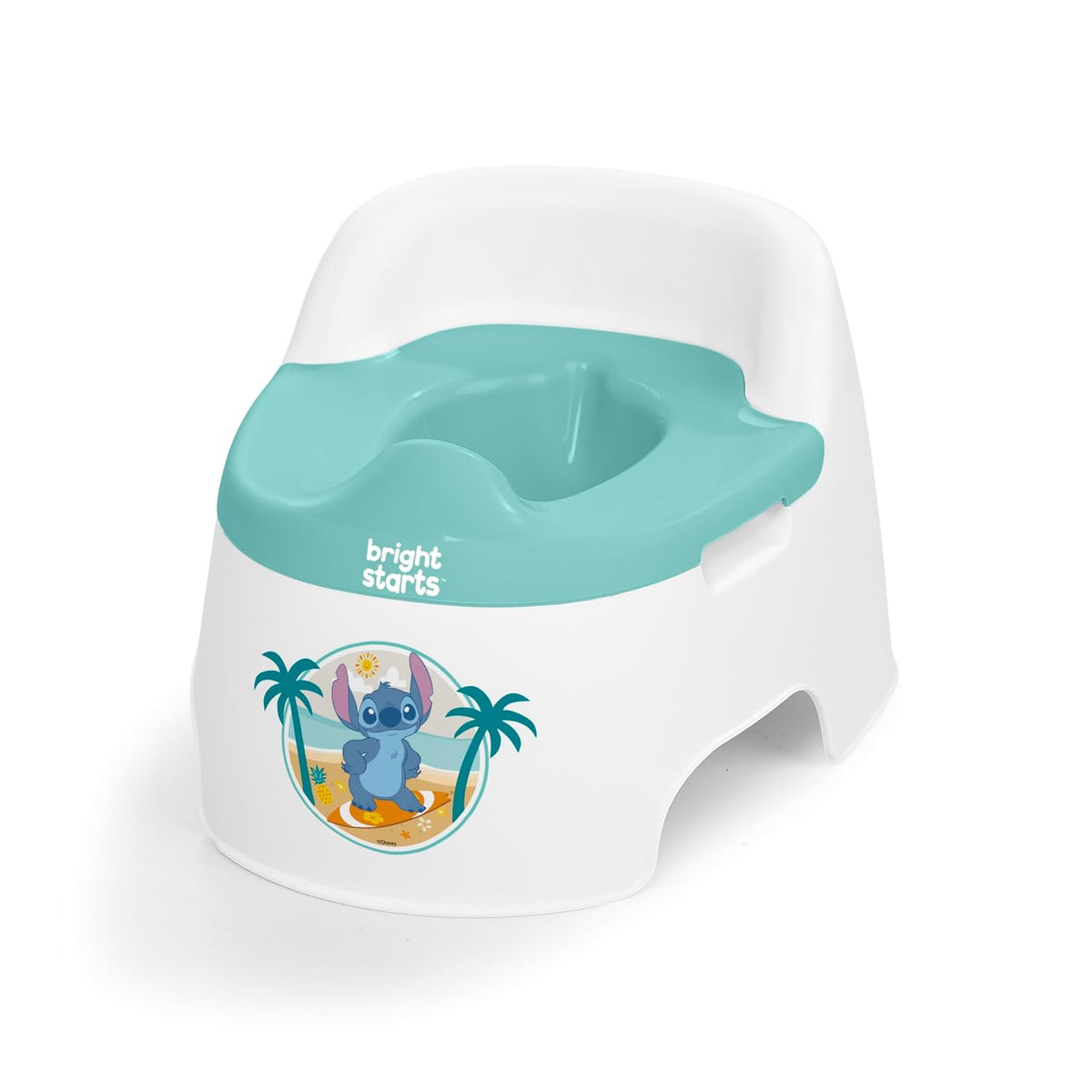 Bright Starts Disney Stitch Full Comfort Potty Training Toilet, Easy Clean Removable Bowl, Splash Guard, High Back for Comfort & Stability, Toddlers up to 50 lbs