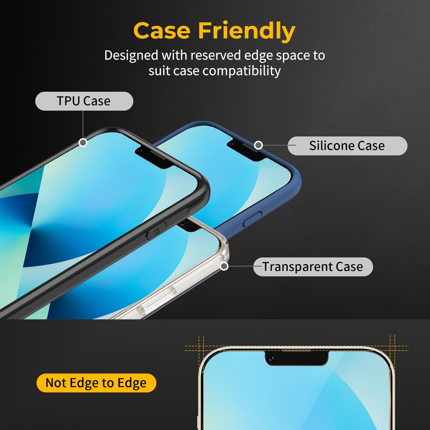 UNBREAKcable 2-Pack Screen Protector for iPhone 13/13 Pro Tempered Glass