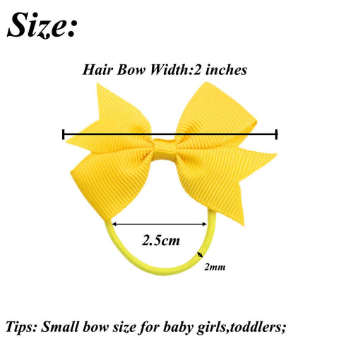 CÉLLOT Baby Hair Ties with Bows,50pc 2 inch Baby Hair Bow Ponytail Holders