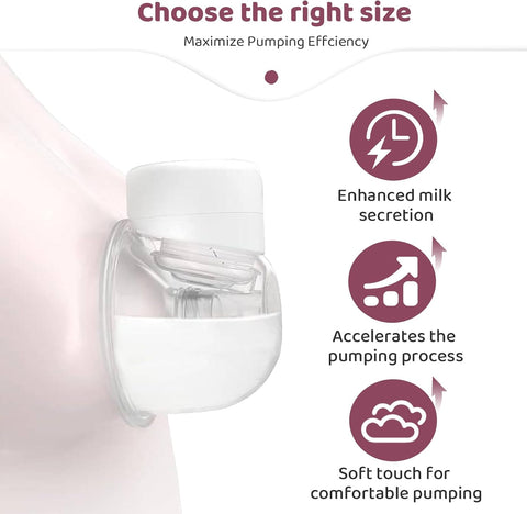 Nursi Luna Flange Sizing Kit, 19mm Flange Inserts for 24mm Breast Pumps