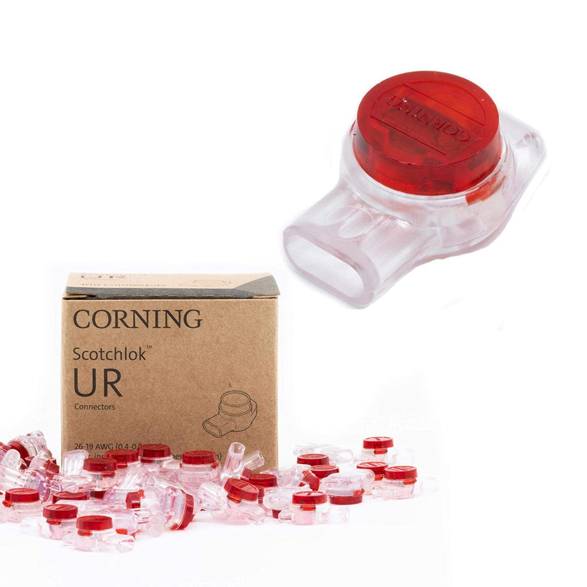 Corning UR Presslok 100 pk Solvent Resistant Splice Terminals for 2 or 3 Insulated Wires, Electrical, Automotive, Oil, Data, Telephone (100 Pack)