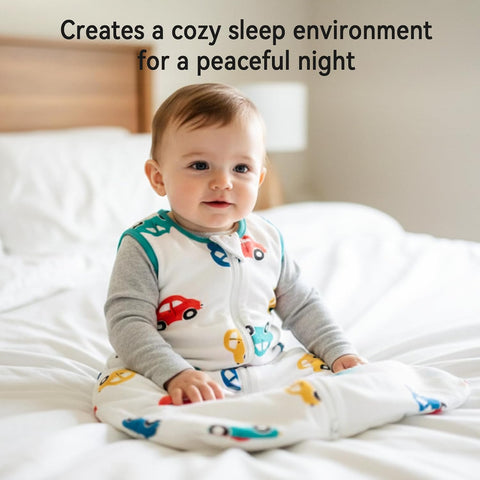 Baby Sleep Sack 6-12 Months 100% Cotton 0.5 Tog 2-Way Zip 3 Pack