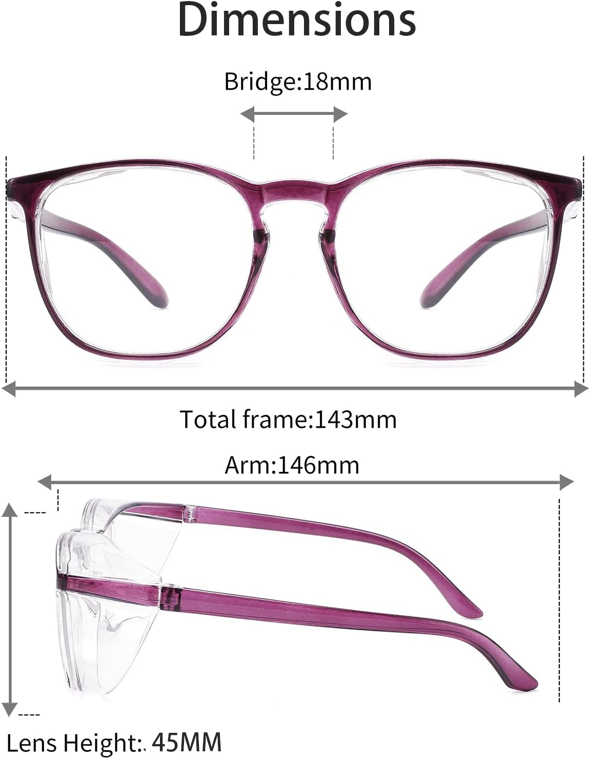 SQIMZAR Safety Glasses Goggles For Women Nurses Protective Eyewear,Anti Fog Safety Goggles