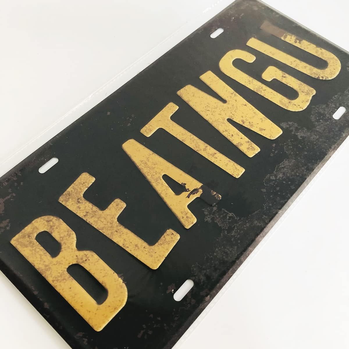 Jeepers Creepers BEATNGU Embossed License Plate Replica, Vintage Distressed Style Prop Car Number Tag Memorabilia, 12x6 Inch