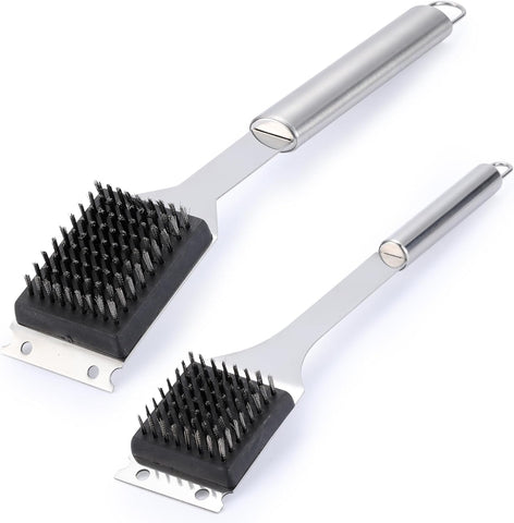 2 Pack Grill Brush and Scraper, 16.5” & 14” Wire BBQ Grill Brush