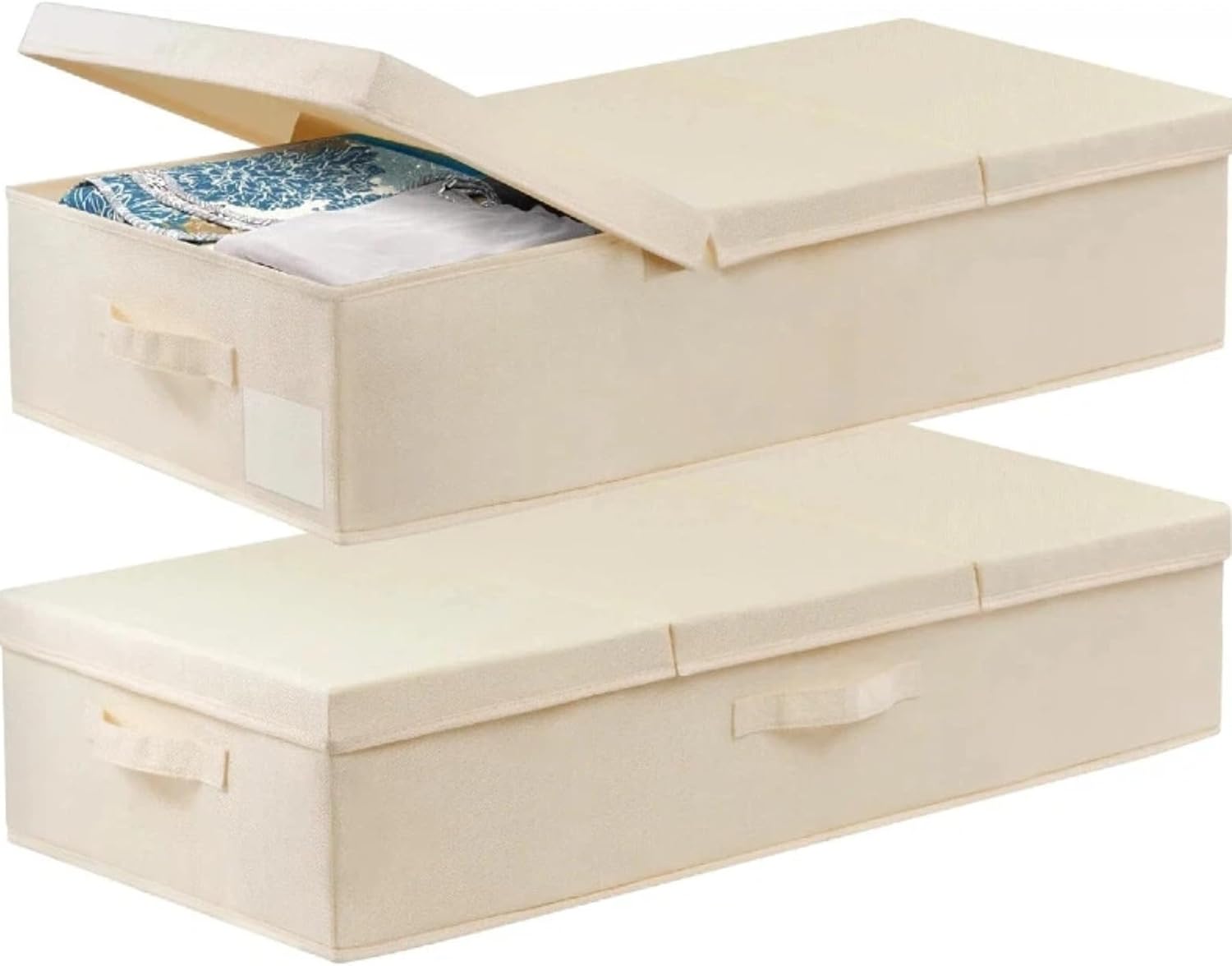 punemi 6 in Tall Under Bed Storage, Wedding Dress Box, 2 Pack, Beige