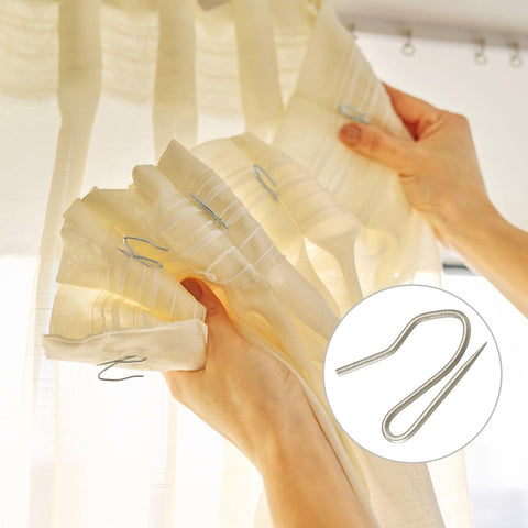 Hotop 30 Pcs Metal Drapery Curtain Rings with Hooks,Champagne,32 Mm