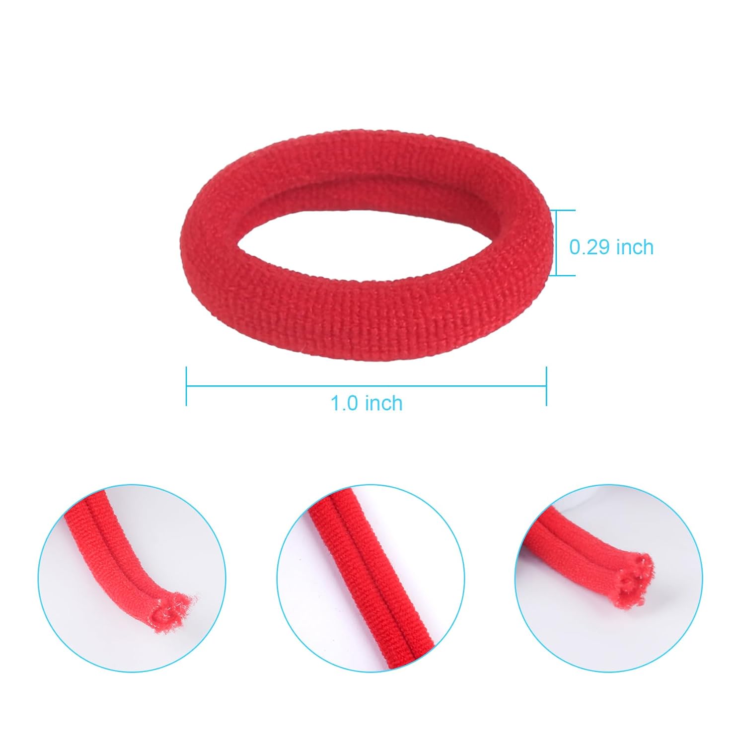 BAOLI Mini Hair Ties for Toddler Girls, Soft, Red and Black, 200PCS