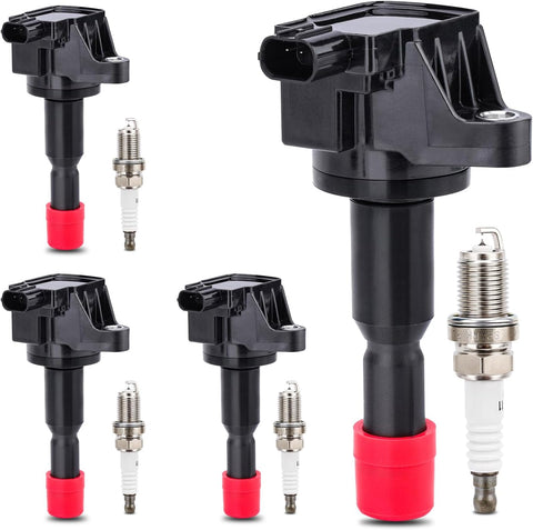 X4XZ UF581 Ignition Coil & 4504 Double Iridium Spark Plug Replaces# C1578