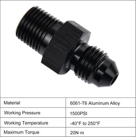 EVIL ENERGY 4AN Male Flare to 1/8" NPT Pipe Fitting Adapter Aluminum 2PCS