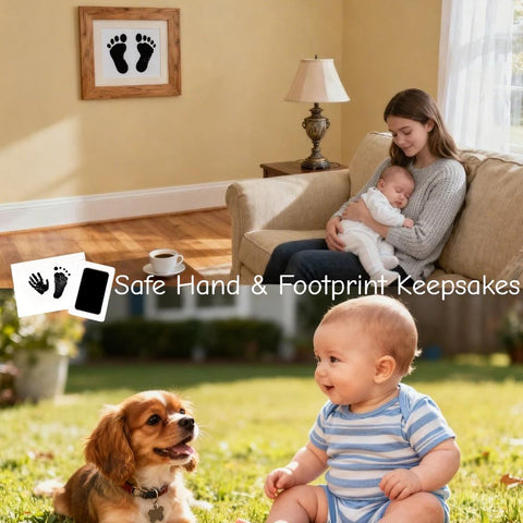 15-Set Inkless Memory Kit for Hand & Foot Prints, Pet Paw Impressions – Clean Touch Pad with Keepsake Cards,Reusable Hand and Foot Print Pad,Newborn & Pet Gift (Black)