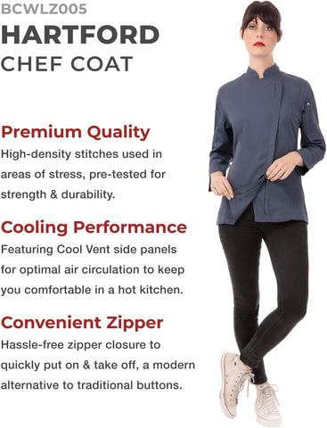 Chef Works Women's Hartford Cool Vent Chef Coat