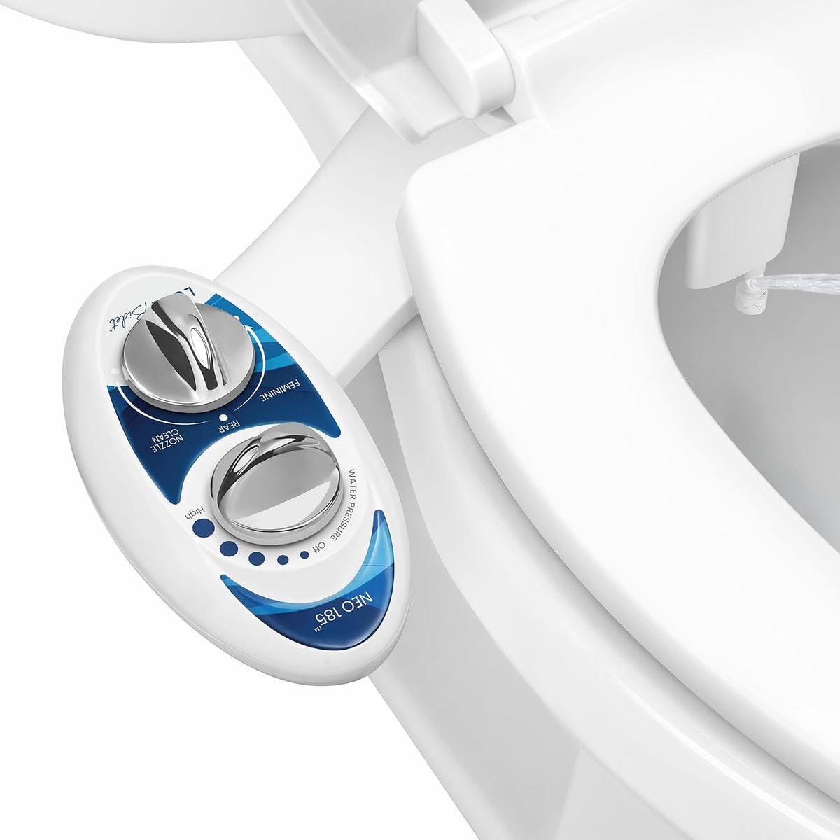 LUXE Bidet NEO 185 - Bidet Attachment for Toilet Seat, Blue