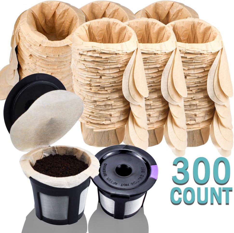 CAPMESSO 2 Reusable K Cups & 300 Unbleached Coffee Filters with Genius Lid