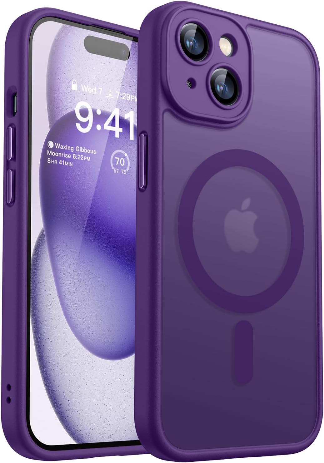 CANSHN Magnetic Shockproof for iPhone 15 Plus Case, Deep Purple