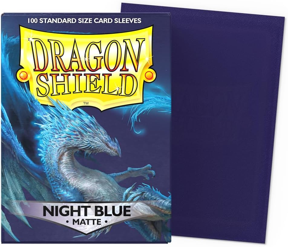Arcane Tinmen Dragon Shield Matte Night Blue Card Sleeves (100), Polypropylene, 120 μm Quality Thickness, Fits 75+ Single Sleeved Cards or 65+ Double Sleeved Cards