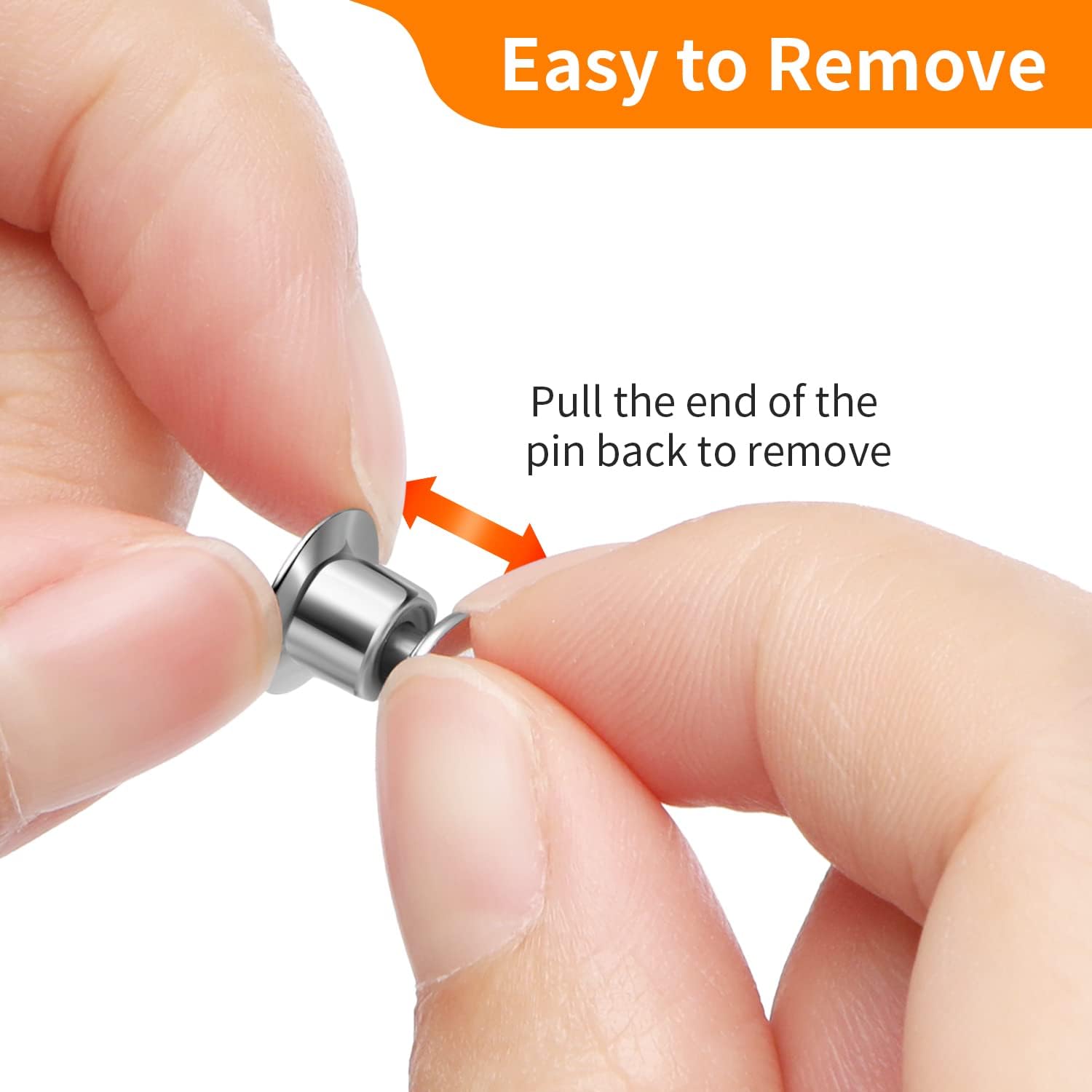 Ceryvop 100 PCS Locking Pin Backs Keepers Clasp, Metal Pin Locks Back