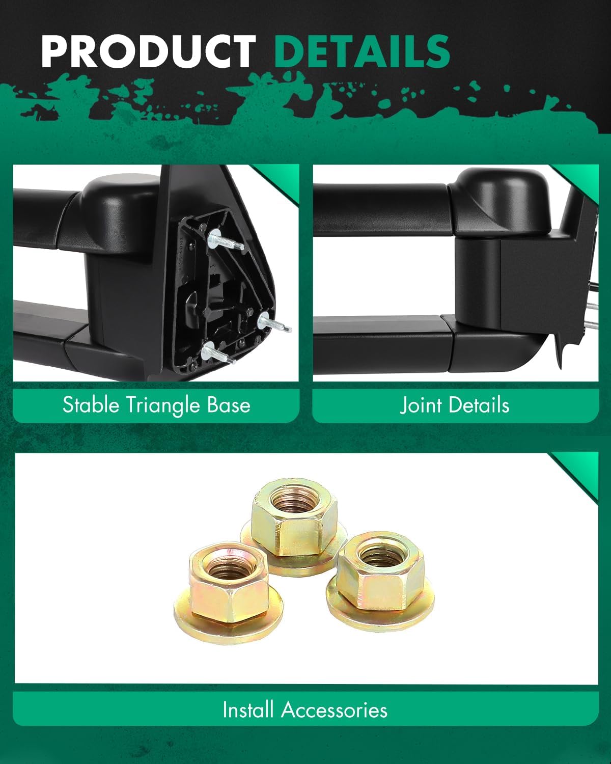 SCITOO Tow Mirrors Compatible with 1999-2007 For Chevy GMC Silverado Sierra