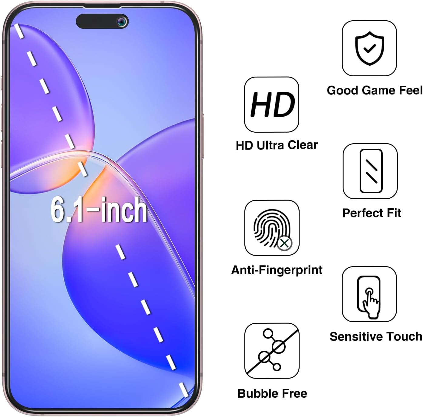 2 Pack Privacy Screen Protector for iPhone 16