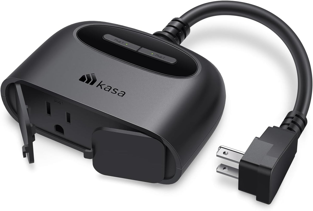 Kasa Outdoor Smart Plug, Smart Home Wi-Fi Outlet with 2 Sockets, EP40