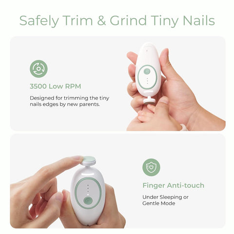 Momcozy Baby Nail File Electric, Gentle Night Light Baby Nail Trimmer