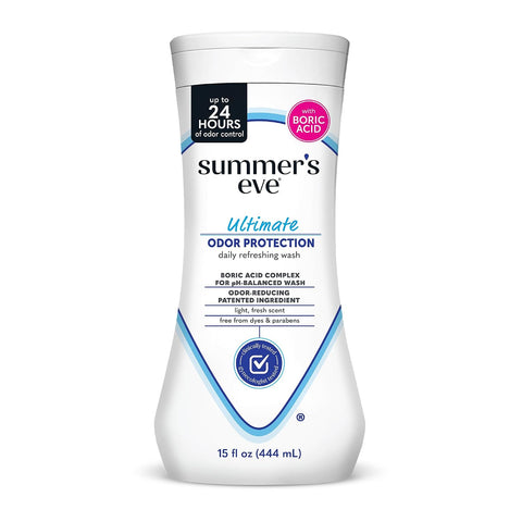 Summer's Eve Feminine Wash, Ultimate Odor Protection, Boric Acid, 15 Fl Oz