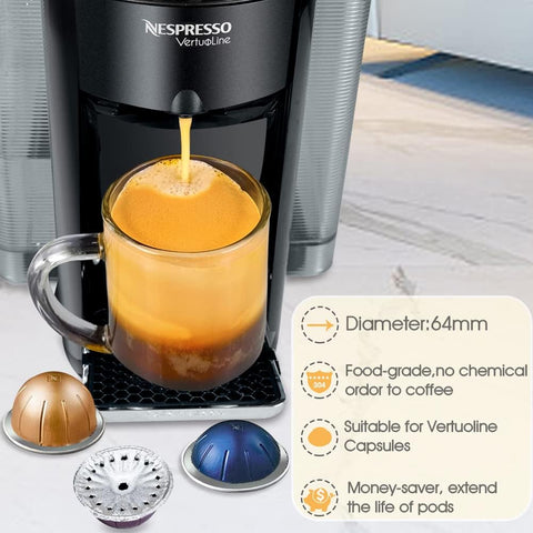 CAPMESSO Aluminum Foil Lids for Reusing All Nespresso Vertuo Pods,200/Pack