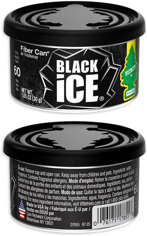 LITTLE TREES Car Air Freshener | Fiber Can Provides Long Lasting Scent for Auto or Home | Recycled Fiber | Black Ice, 4 Air Fresheners