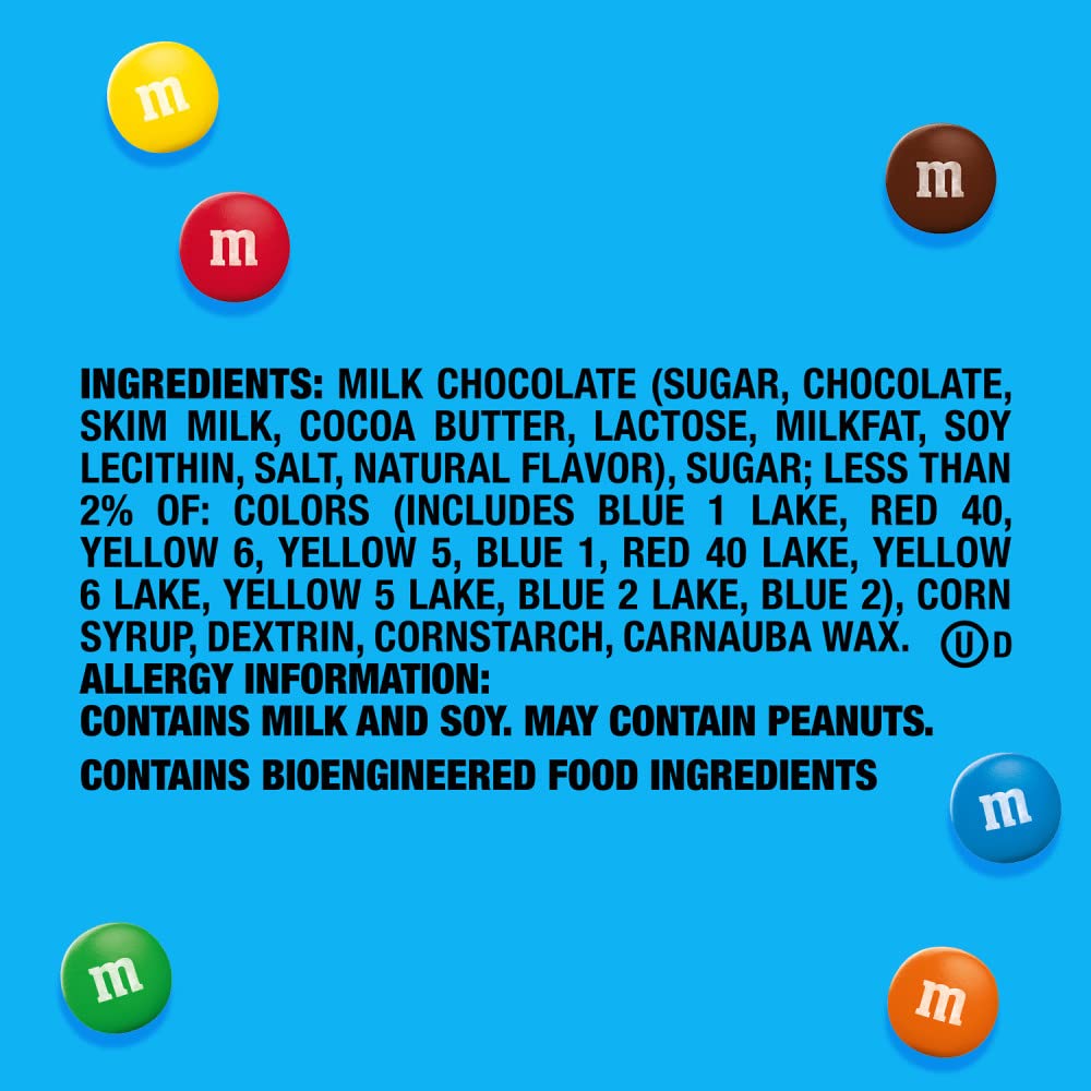 M&M'S MINIS Milk Chocolate Summer Candy Bulk Summer Snacks, Family Size, 16.9 Oz Resealable Bag (Pack of 2)