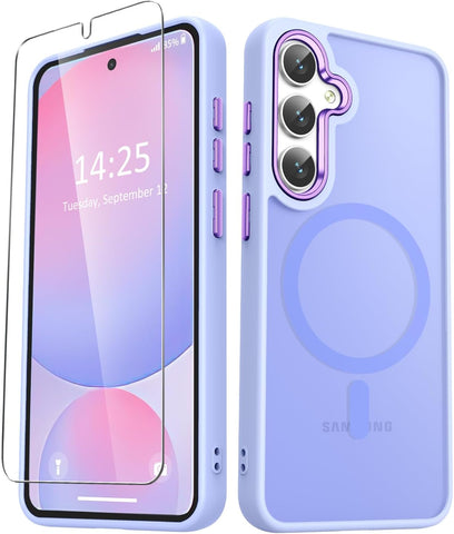 for Samsung Galaxy S25 FE Case, Matte Magnetic Case, Lavender Purple
