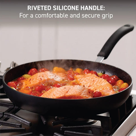 T-Fal Ultimate Hard Anodized Nonstick Fry Pan Set 3 Piece: 8, 10.25, & 12 Inch, Oven Broiler Safe 400F, Kitchen Cookware Set, Pots and Pans Set Non Stick, Frying Pans, Skillets, Dishwasher Safe, Onyx
