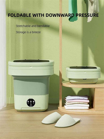 Portable washing machine, Mini Washer,15L upgraded large capacity foldable Washer.Deep cleaning of underwear, baby clothes and other small clothes.Suitable for apartments, dormitories, hotels.(Green)