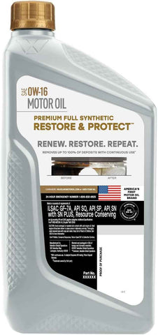 Valvoline Restore & Protect Full Synthetic 0W-16 Motor Oil 1 Quart
