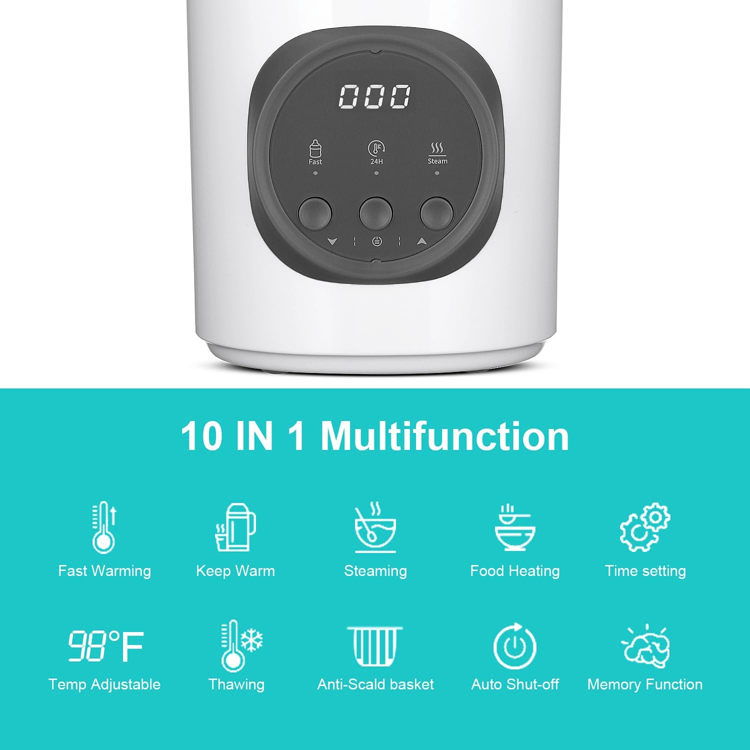 Vaundra Fast Baby Bottle Warmer for Breastmilk and Formula 120V