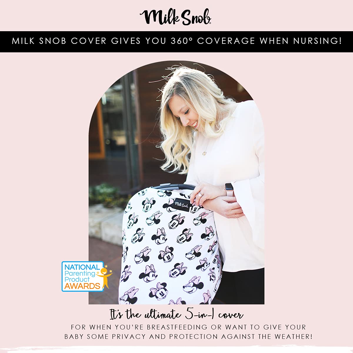 Milk Snob Original Disney 5-in-1 Cover Mickey Mouse Sketch, Privacy for Breastfeeding, Baby Car Seat, Carrier, Stroller, High Chair, Shopping Cart, Lounger Canopy - Newborn Essentials, Nursing Top
