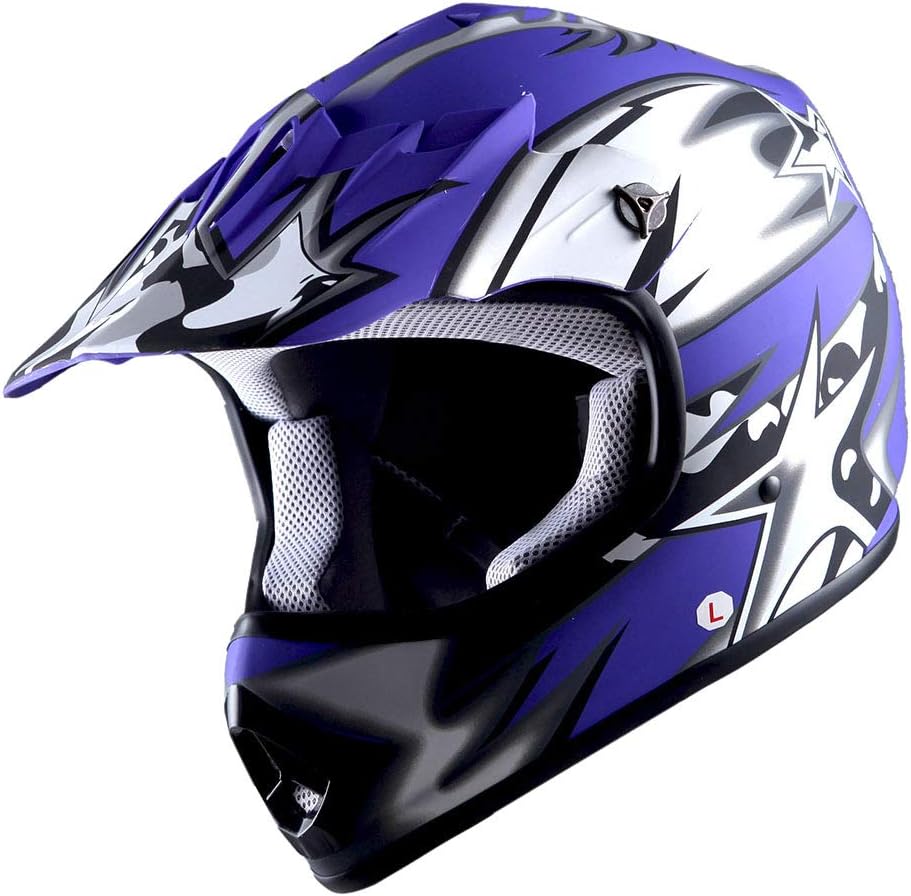 WOW Youth Kids Motocross BMX MX ATV Dirt Bike Moutain Helmet Storm Black