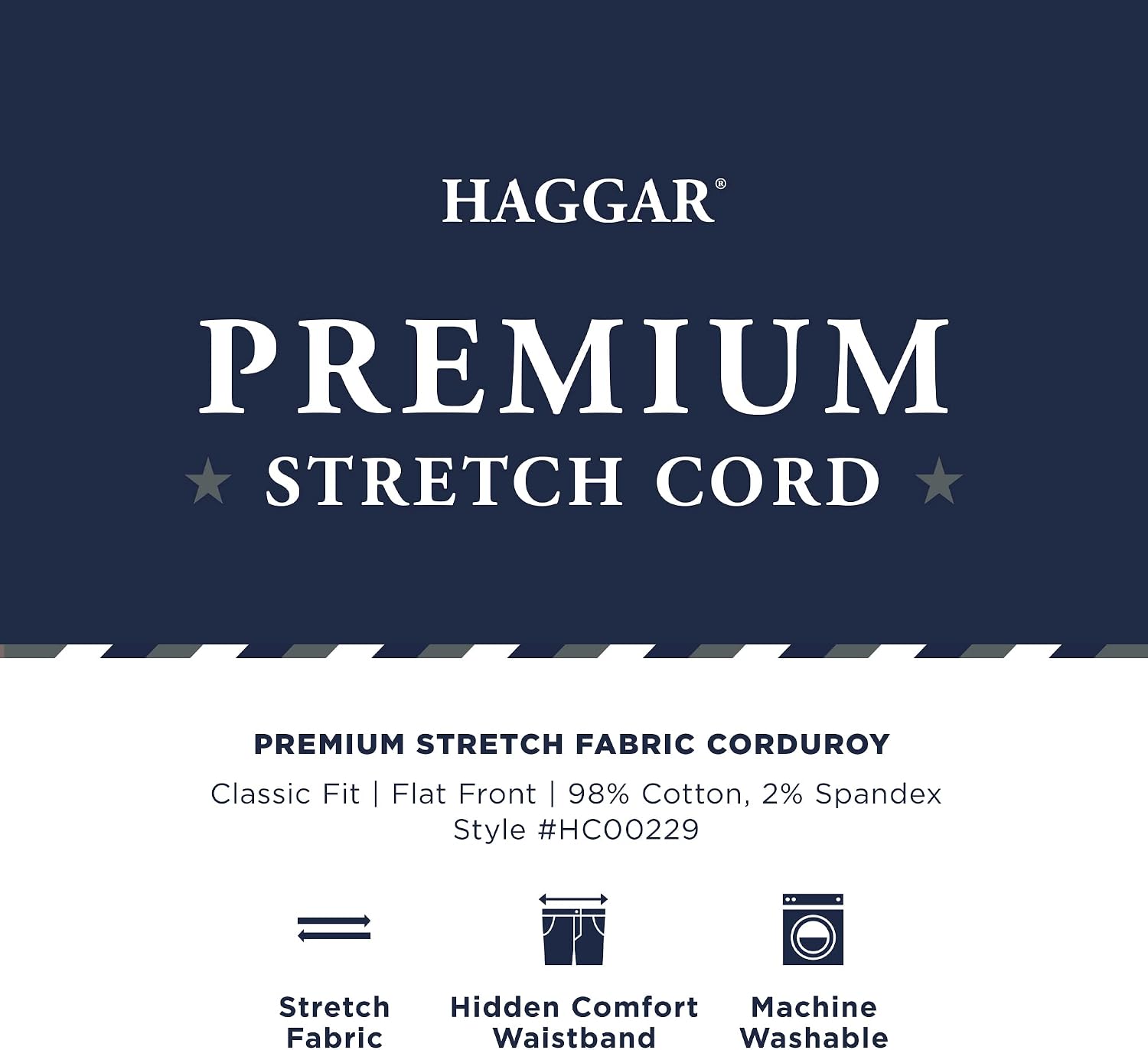 Haggar Men’s Classic Fit Premium Stretch Corduroy Pant