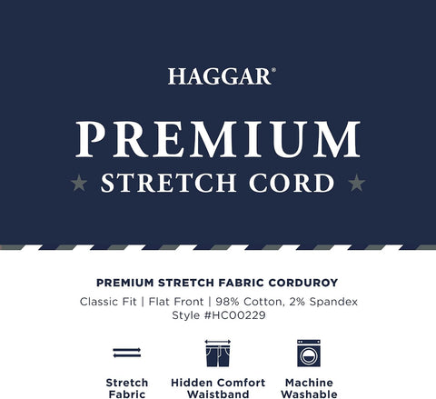 Haggar Men’s Classic Fit Premium Stretch Corduroy Pant
