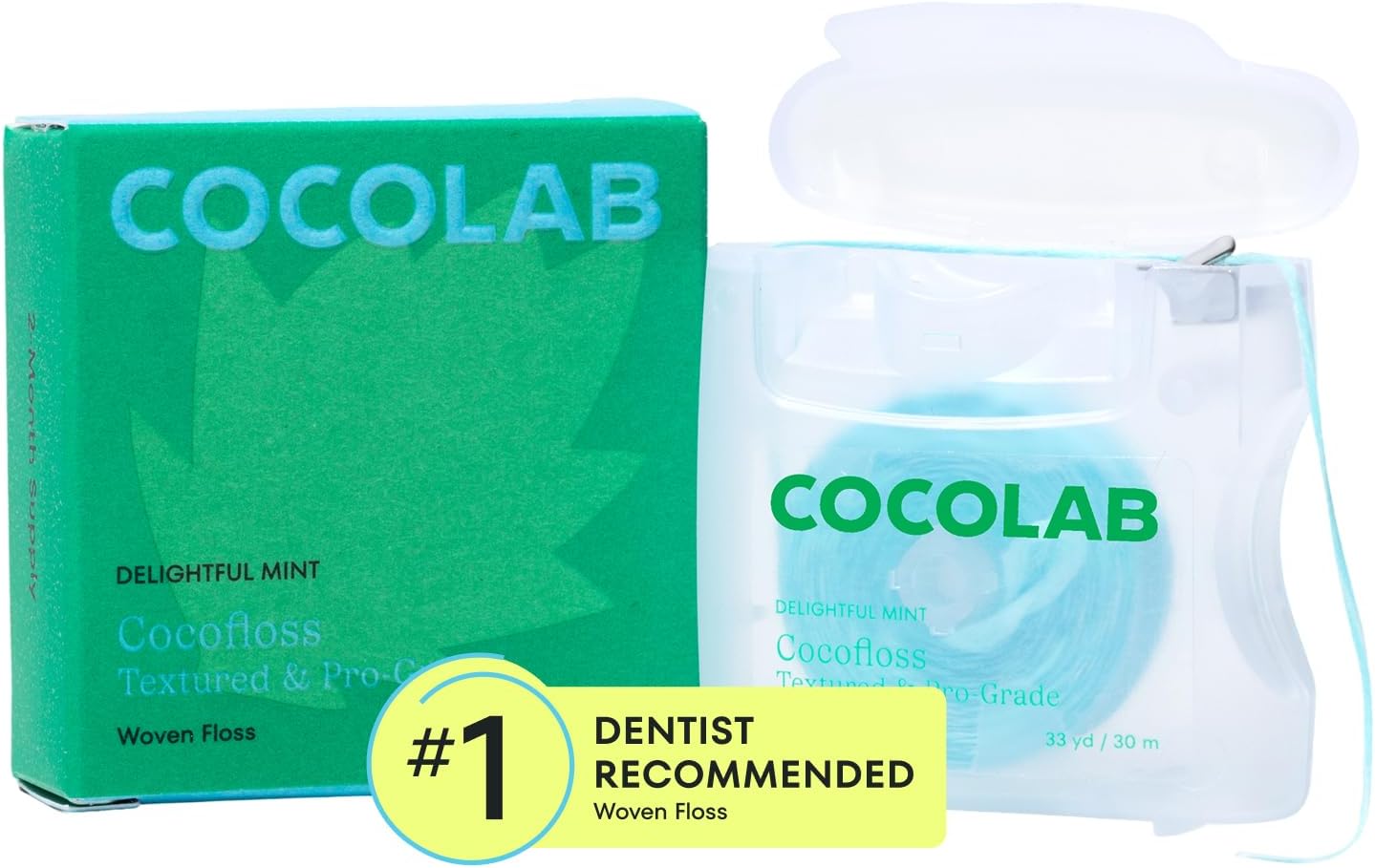 Cocofloss Expanding Woven Dental Floss by COCOLAB, Mint Scent, 1-Pack