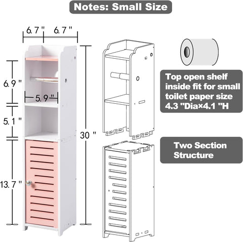 AOJEZOR Toilet Paper Holder Stand: Drill Free for Small Bathroom Renters