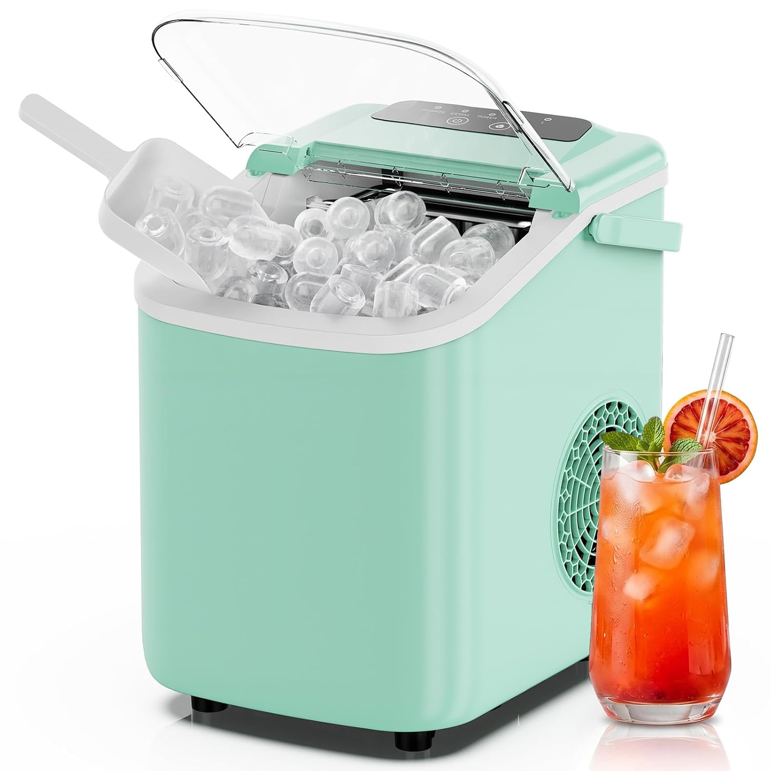 NEWBULIG Ice Maker, Countertop Ice Machine with Portable Handle