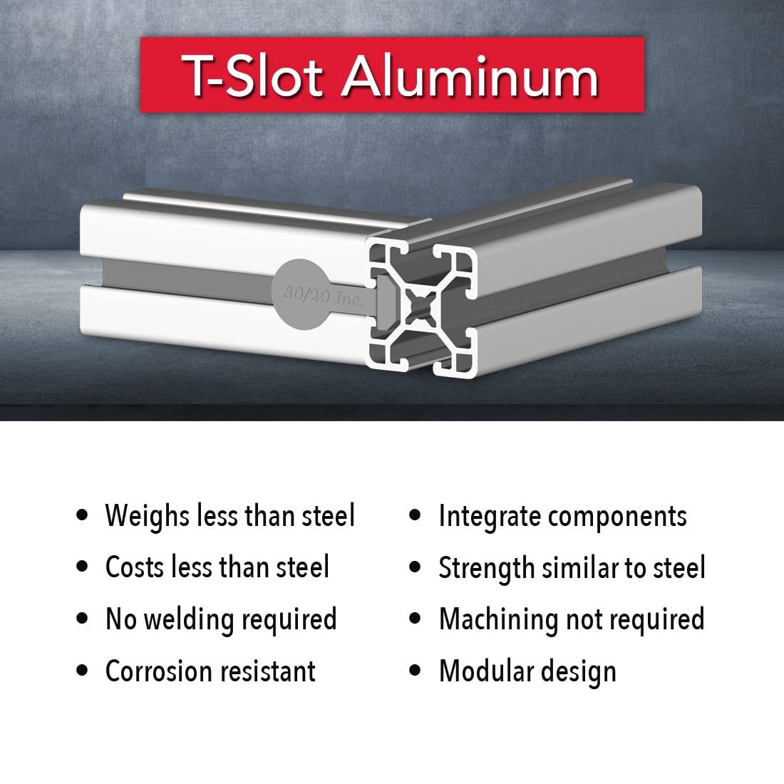 8020, 1515, 15 Series 1.5 Inch x 1.5 Inch T-Slotted Aluminum Extrusion DIY Extruded Linear Slot Bar Rail 80/20 (Ultra Light Smooth, Clear Anodize, 24" Long)